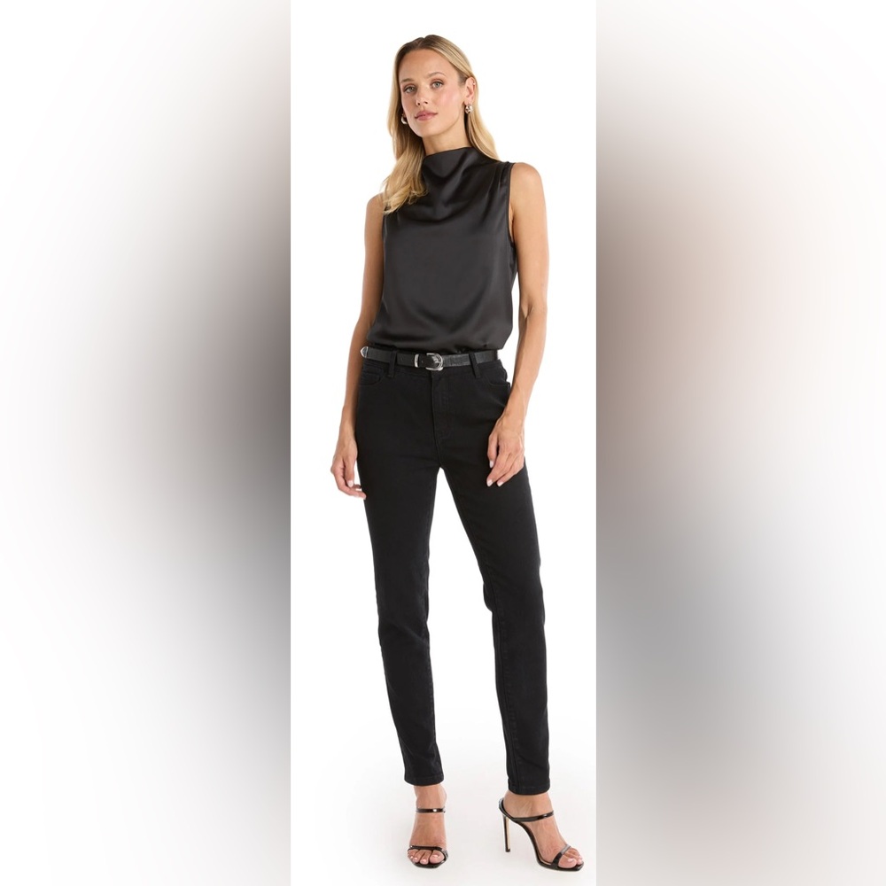 The Noli Shop Mara Silky Top in Black, Size XS - Picture 2 of 9